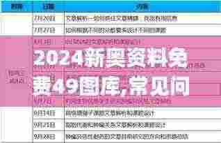 2024新奥资料免费49图库,常见问题全面解答_快捷版GYU1.57